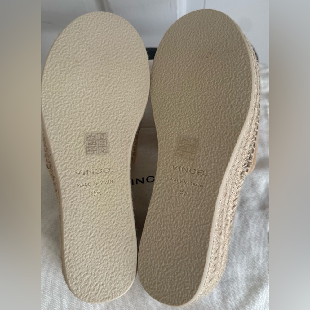 Vince Suede Tan Espadrille Platform Slides NWOT Size 8 - Picture 3 of 10